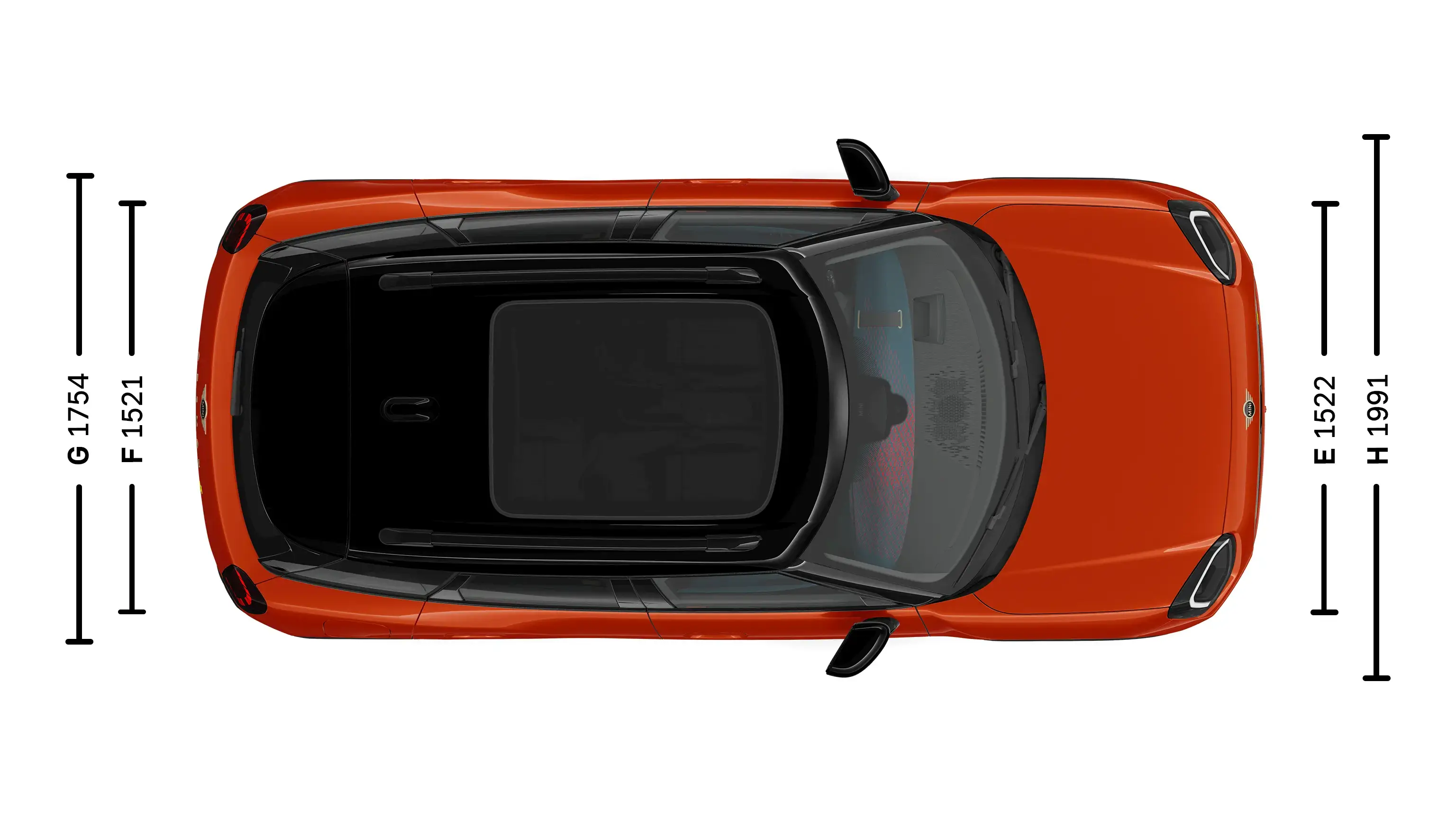 MINI Aceman Electric Dimensions Ciel de toit