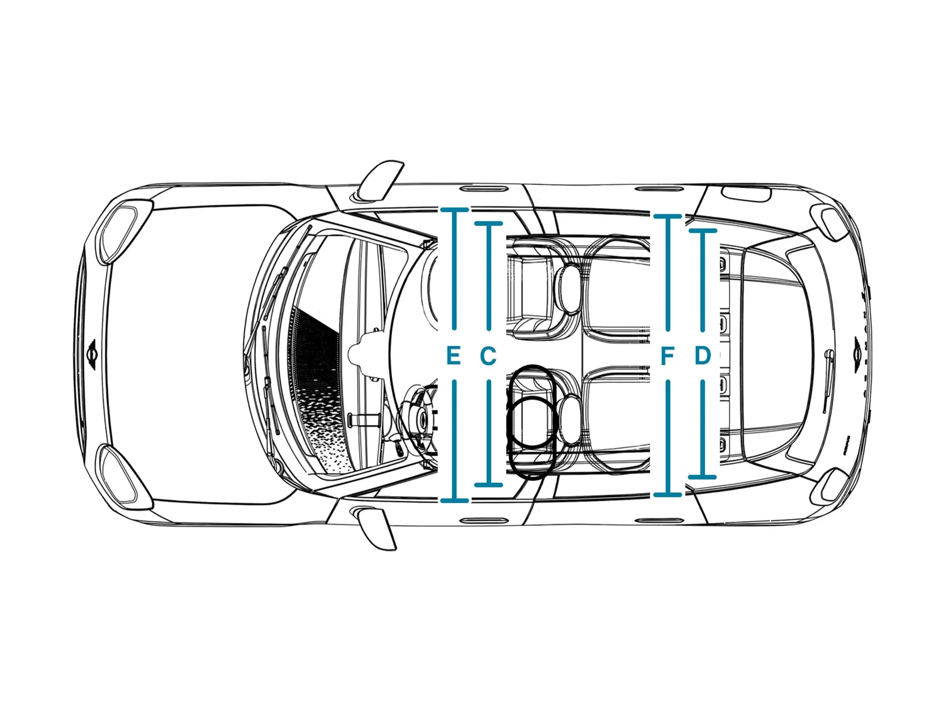 MINI Aceman Electric – Dimensions ciel de toit