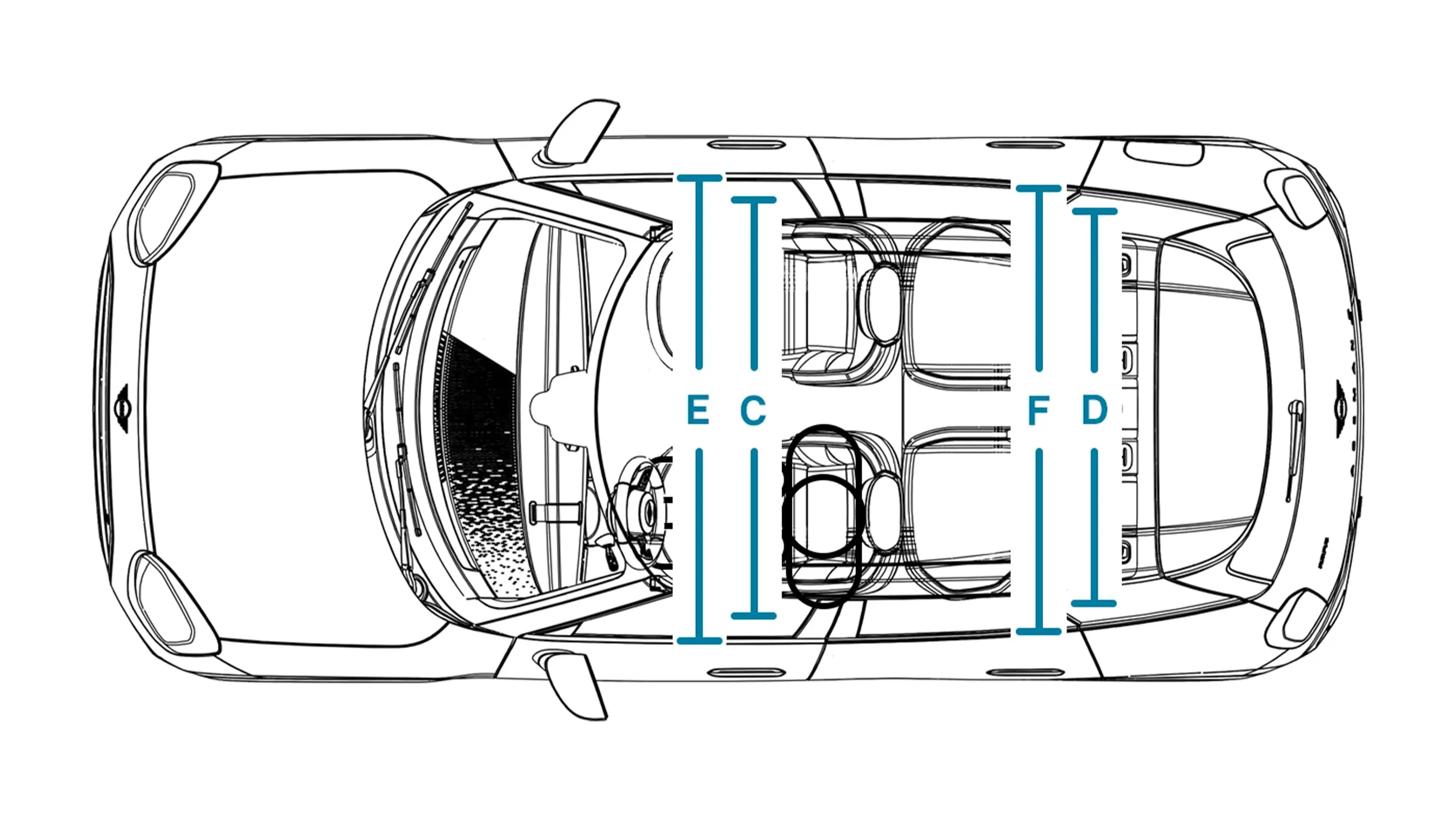 MINI Aceman Electric – Dimensions ciel de toit