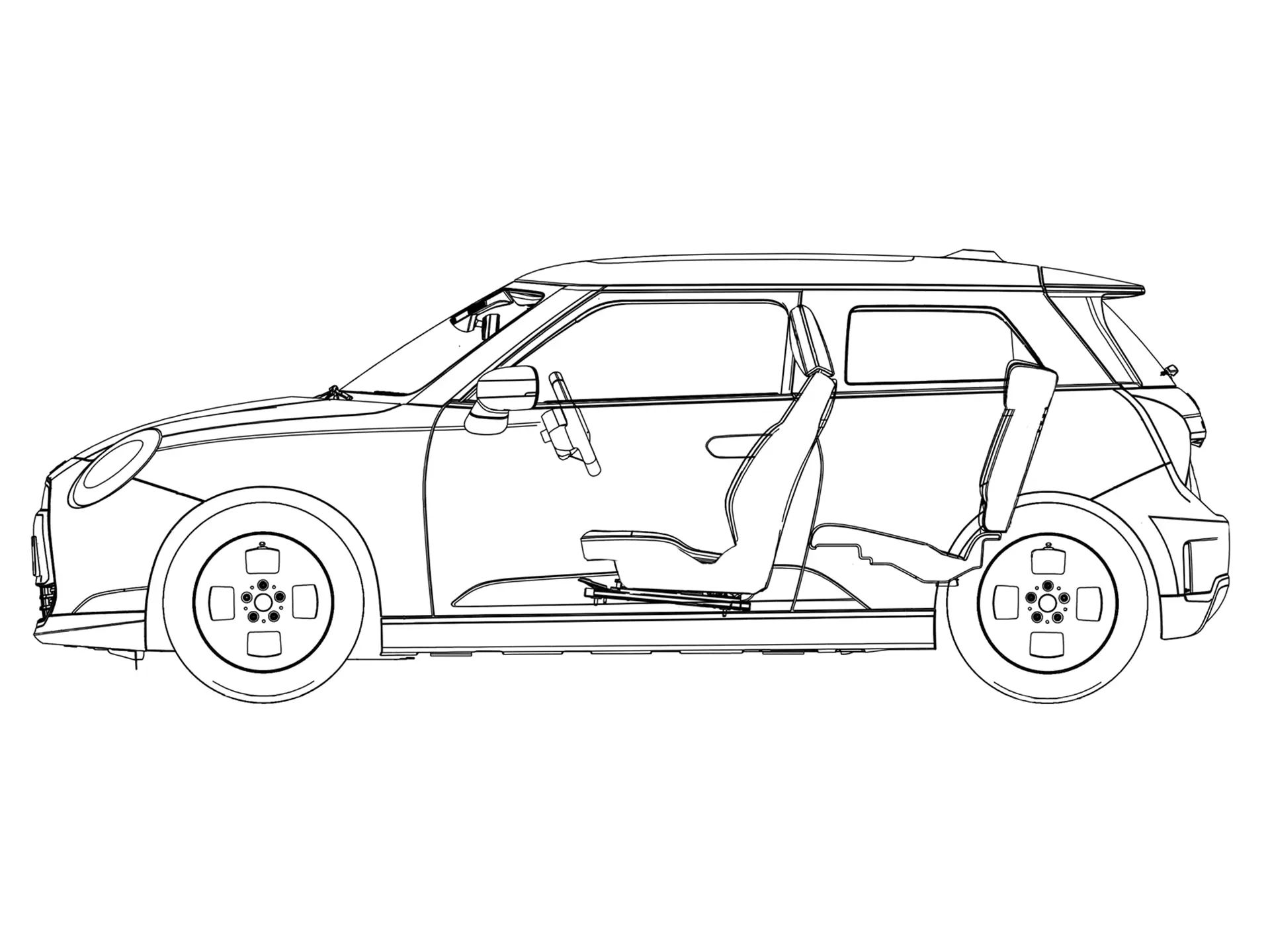 MINI Cooper Electric – Croquis Vue latérale