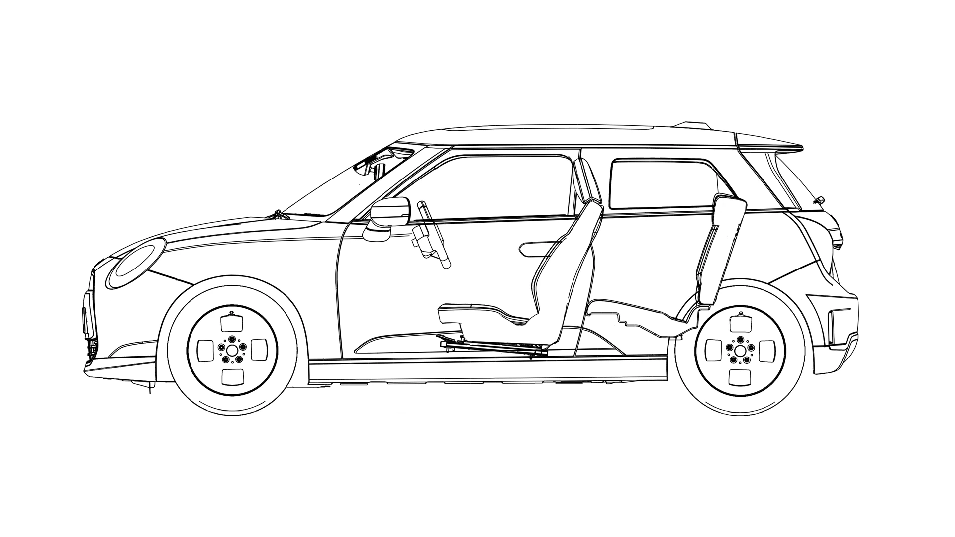 MINI Cooper Electric – Croquis Vue latérale