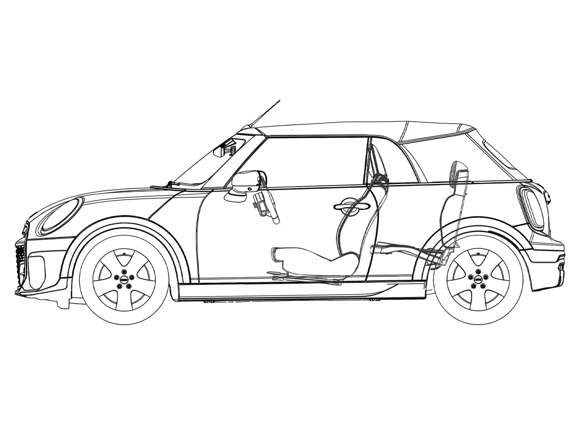 MINI Cooper Cabrio – Croquis Vue latérale