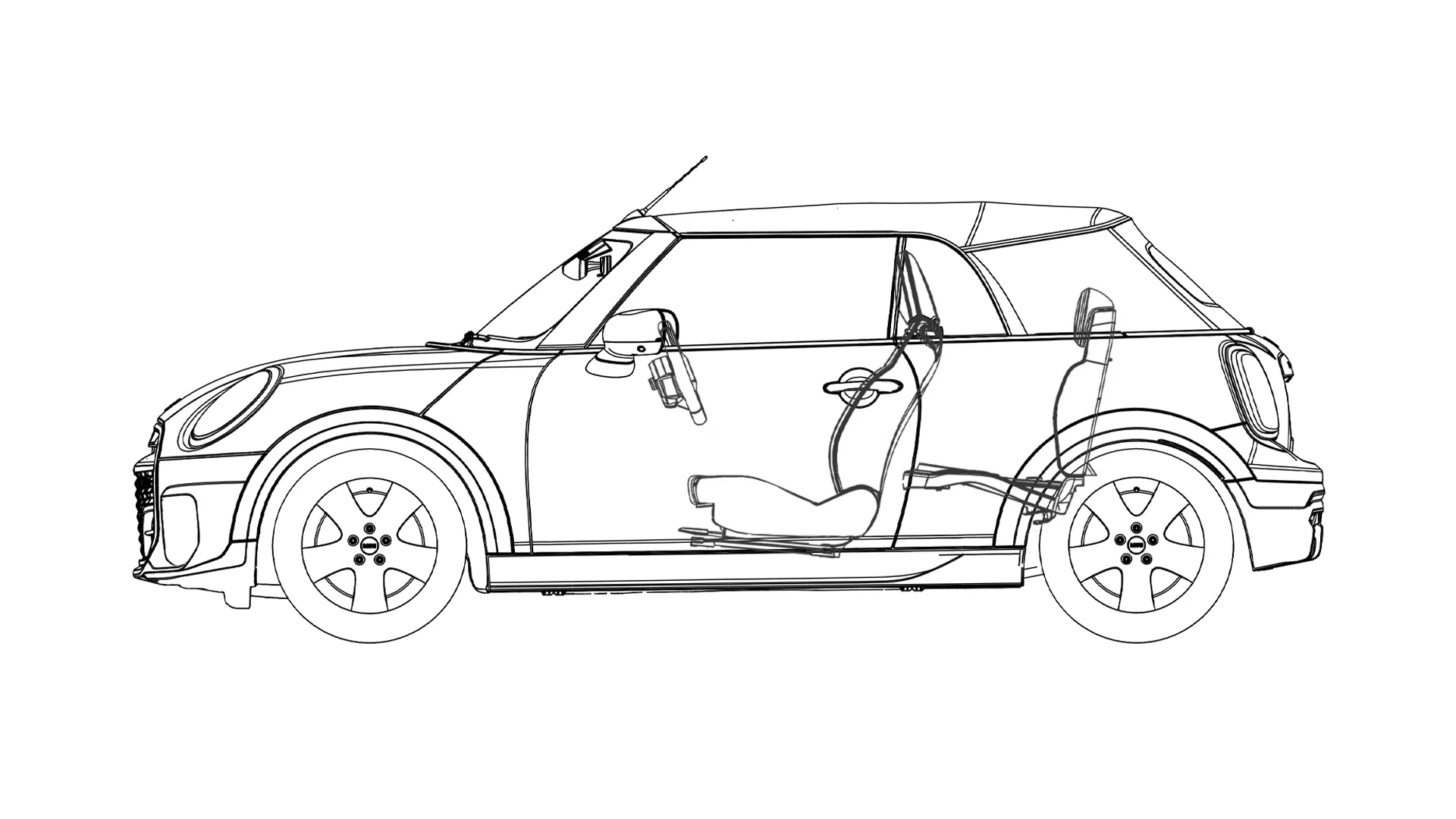 MINI Cooper Cabrio – Croquis Vue latérale