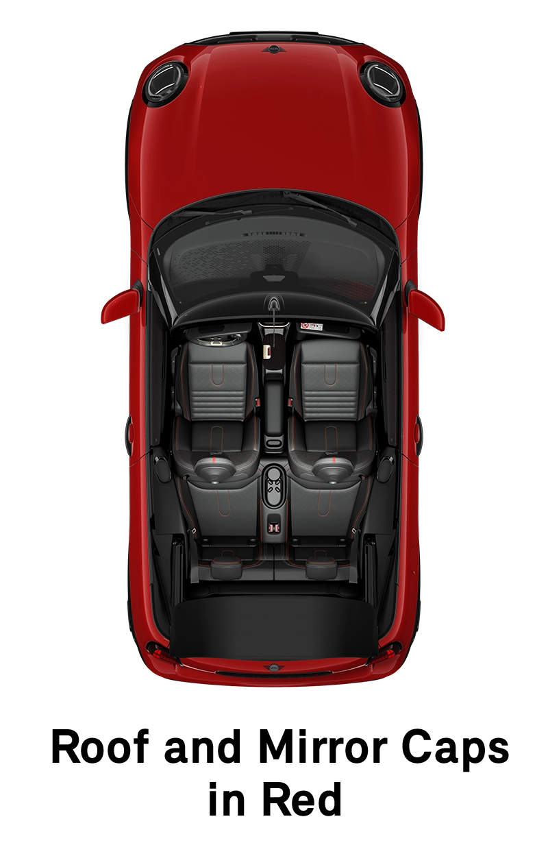  MINI - équipement - coques de toit et de rétroviseurs finition jcw rouge
