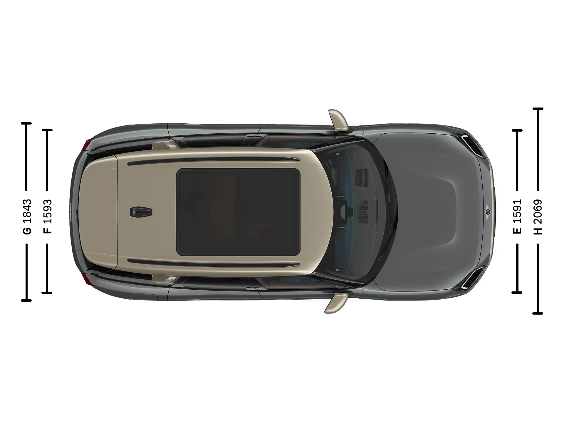 MINI Countryman Electric Dimensions Ciel de toit