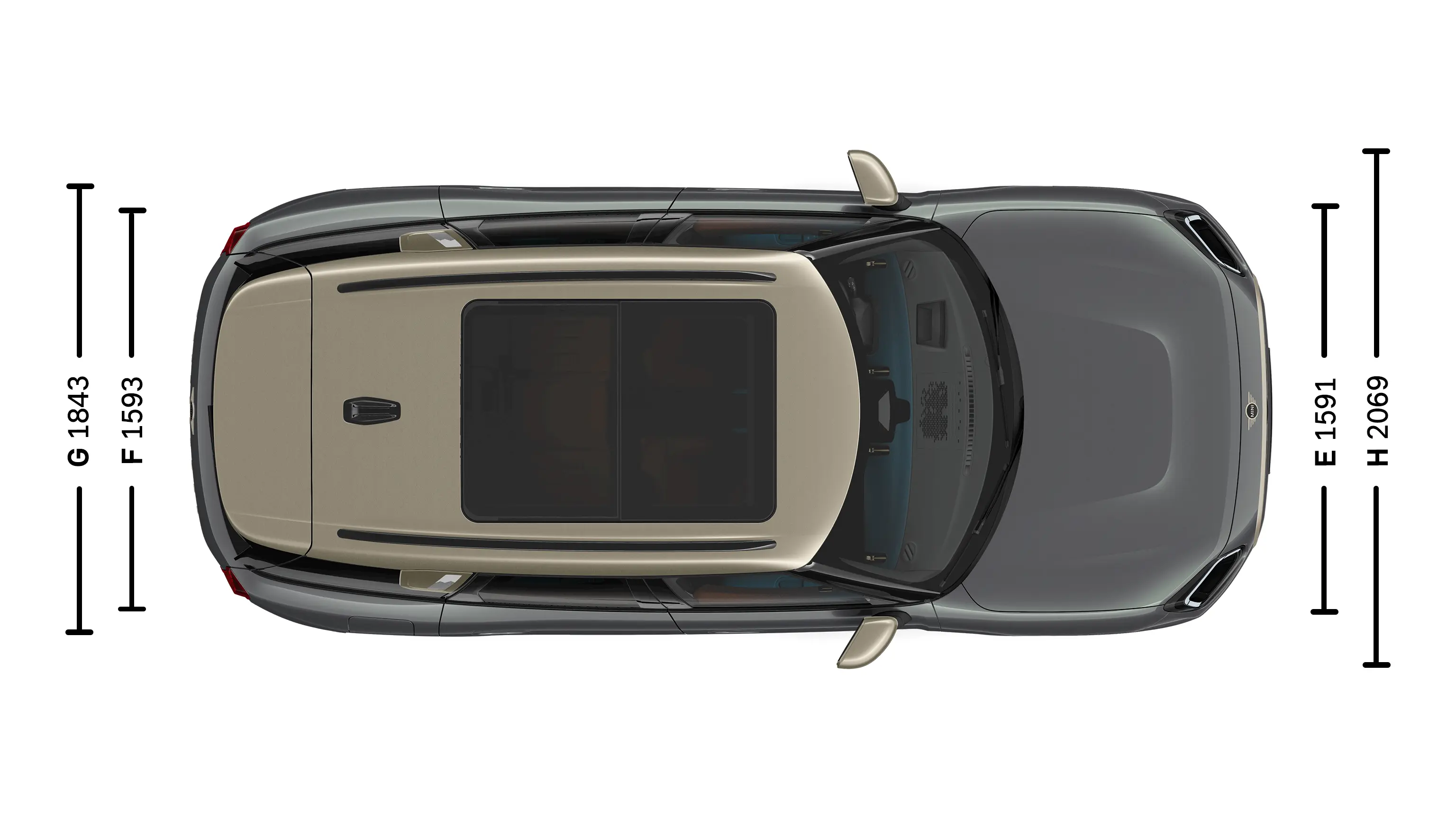 MINI Countryman Electric Dimensions Ciel de toit