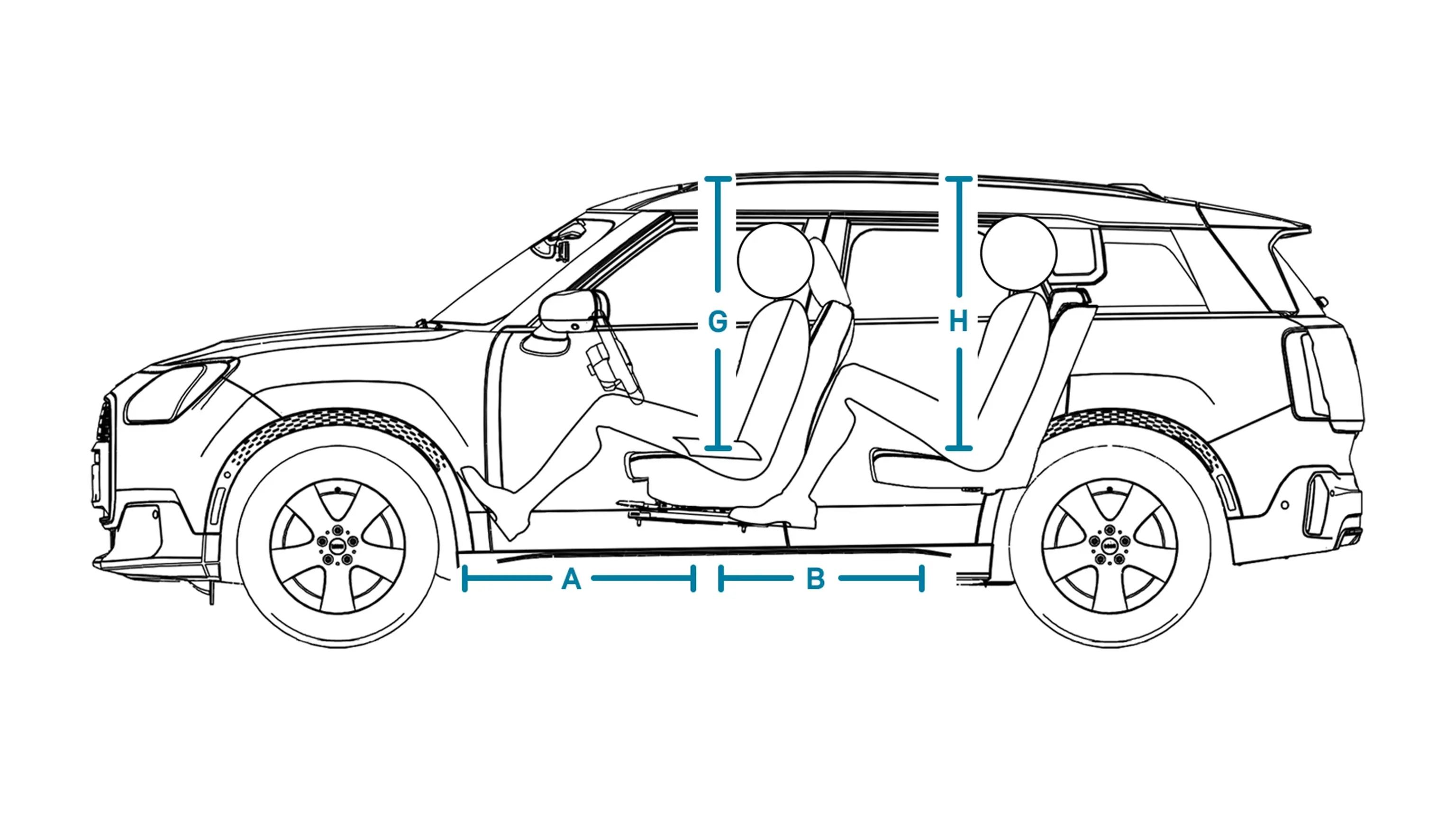 MINI Countryman Electric – Dimensions latérales Intérieur