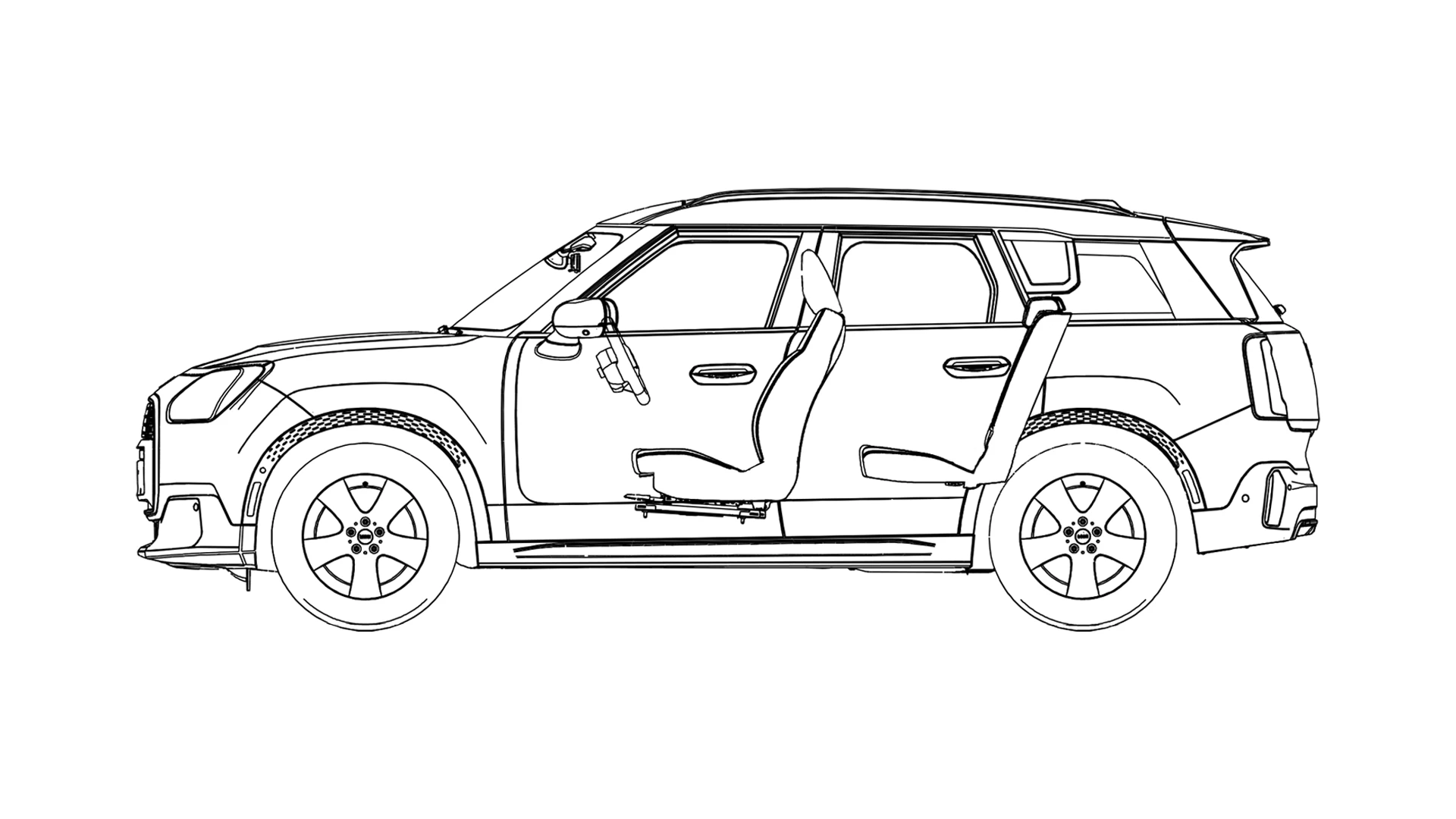 MINI Countryman Electric – Croquis Vue latérale