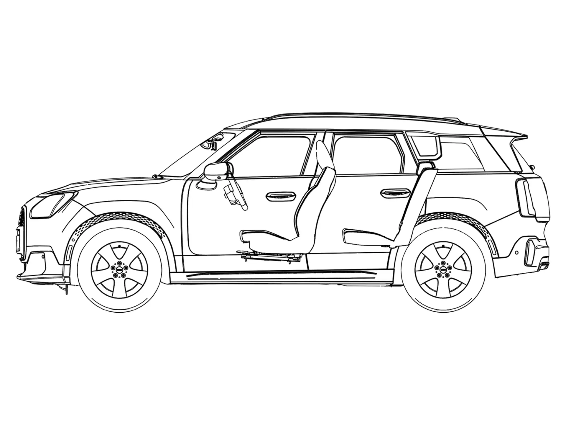 MINI Countryman - Croquis de la vue latérale