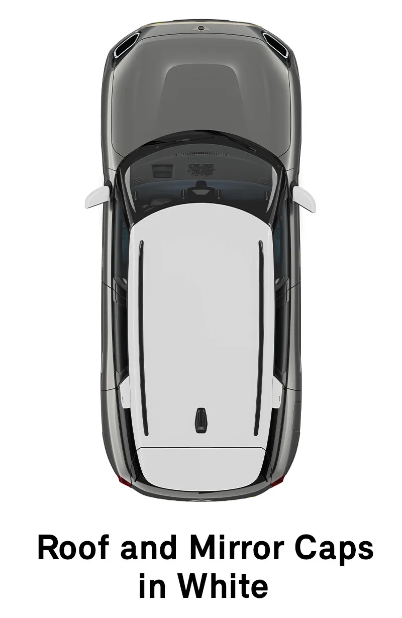  MINI - équipement - coques de toit et de rétroviseurs finition Favoured en blanc