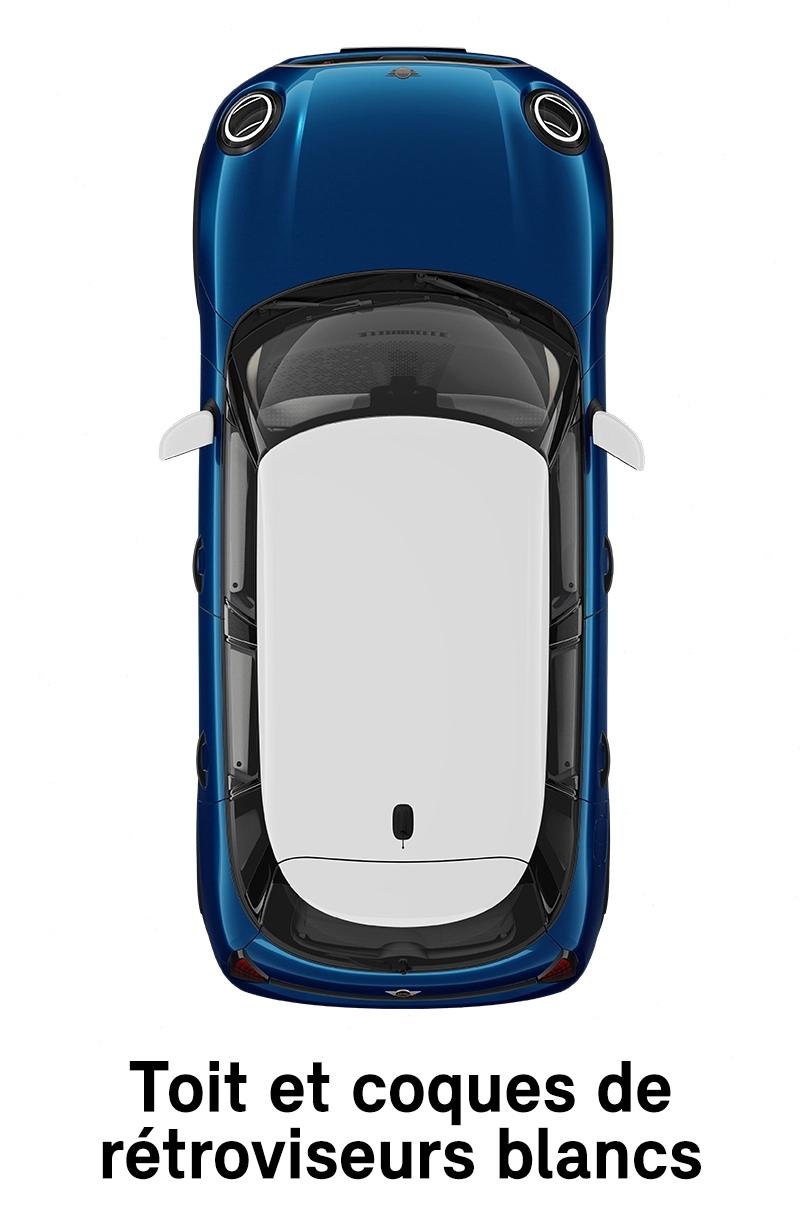  MINI - équipement - coques de toit et de rétroviseurs finition Favoured en blanc