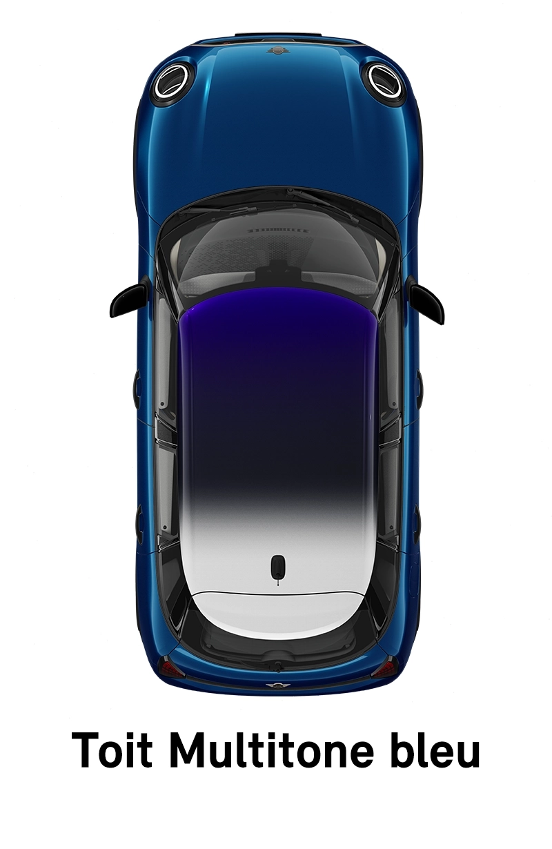  MINI - équipement - Finition Favoured - toit multitone bleu