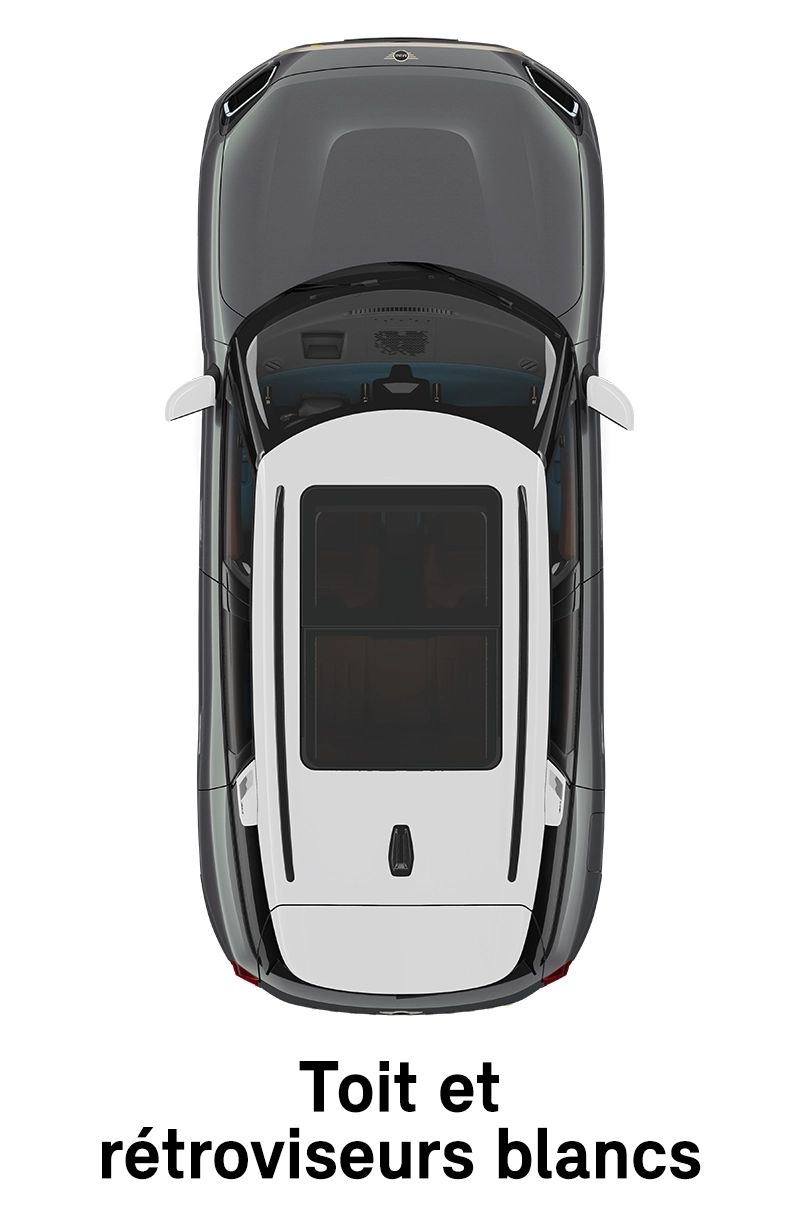  MINI - équipement - coques de toit et de rétroviseurs finition Favoured en blanc