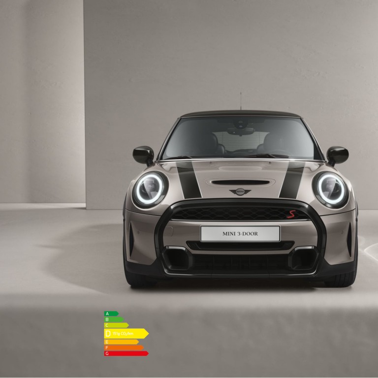 MINI Hatch 3 portes – vue de côté – gris et noir
